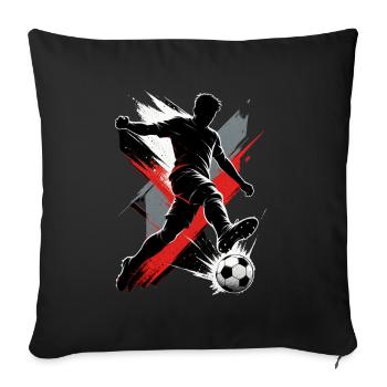 Soccer Players - Sofa pillowcase 17,3'' x 17,3'' (45 x 45 cm) - black - Front