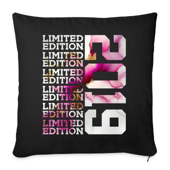 LIMITED EDITION 2019 - 7 YEARS - 7TH BIRTHDAY - Sofa pillowcase 17,3'' x 17,3'' (45 x 45 cm) - black - Front