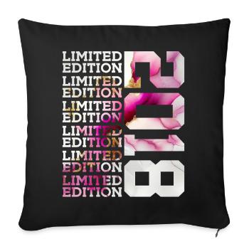 LIMITED EDITION 2018 - 8 YEARS - 8TH BIRTHDAY - Sofa pillowcase 17,3'' x 17,3'' (45 x 45 cm) - black - Front