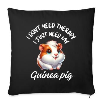 Guinea Pig Therapy - Sofa pillowcase 17,3'' x 17,3'' (45 x 45 cm) - black - Front