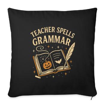 Teacher Grammar Halloween - Sofa pillowcase 17,3'' x 17,3'' (45 x 45 cm) - black - Front
