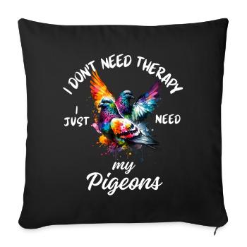 Pigeon Therapy Art - Sofa pillowcase 17,3'' x 17,3'' (45 x 45 cm) - black - Front