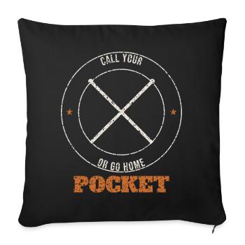 Call Your Pocket Badge - Sofa pillowcase 17,3'' x 17,3'' (45 x 45 cm) - black - Front