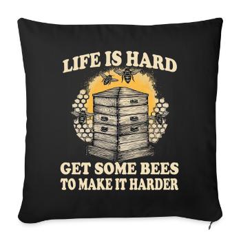 Beekeeper Bee Fan Beekeeping Supplies Beekeeper Accessories Funny - Sofa pillowcase 17,3'' x 17,3'' (45 x 45 cm) - black - Front