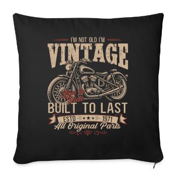 55th Birthday Gift Motorcyclist Biker 1971 - Sofa pillowcase 17,3'' x 17,3'' (45 x 45 cm) - black - Front