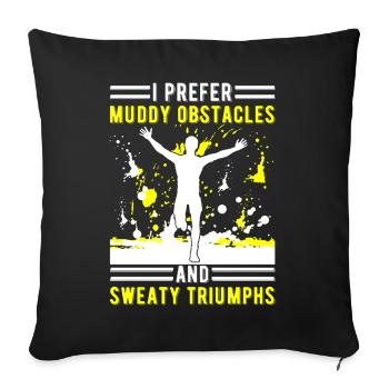 Runn Country Runner and XC Coach - Unique Cross - Sofa pillowcase 17,3'' x 17,3'' (45 x 45 cm) - black - Front