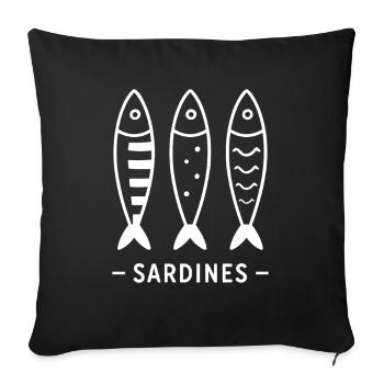 Trio sardines graphic - Sofa pillowcase 17,3'' x 17,3'' (45 x 45 cm) - black - Front