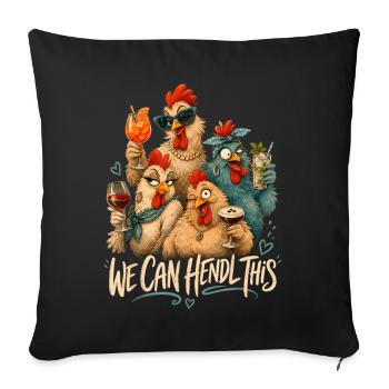 We can do it: Party chickens - Sofa pillowcase 17,3'' x 17,3'' (45 x 45 cm) - black - Front