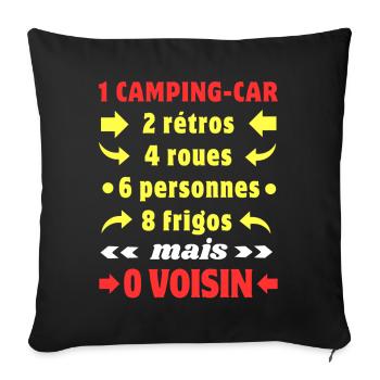 Les chiffres du Camping-Car c'est 0 Voisin - Housse de coussin décorative 45 x 45 cm - noir - Devant