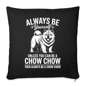 Chow Chow Dictons Chiens Drôle Chow Chow Cadeau - Housse de coussin décorative 45 x 45 cm - noir - Devant