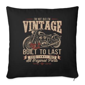 54e anniversaire cadeau motard motard 1972 - Housse de coussin décorative 45 x 45 cm - noir - Devant