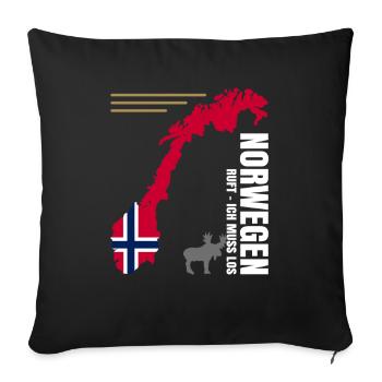 Norway Emigrate - Sofa pillowcase 17,3'' x 17,3'' (45 x 45 cm) - black - Front
