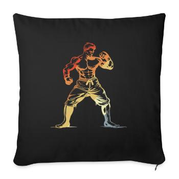 Kickboxer Retro - Sofa pillowcase 17,3'' x 17,3'' (45 x 45 cm) - black - Front