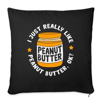 Peanut butter - Sofa pillowcase 17,3'' x 17,3'' (45 x 45 cm) - black - Front