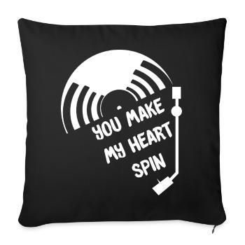 Vinyl - Sofa pillowcase 17,3'' x 17,3'' (45 x 45 cm) - black - Front