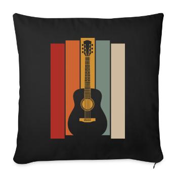 Retro Guitar Graphic - Musician Guitarist - Sofa pillowcase 17,3'' x 17,3'' (45 x 45 cm) - black - Front