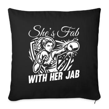 Fab With Her Jab Boxing Gloves - Sofa pillowcase 17,3'' x 17,3'' (45 x 45 cm) - black - Front