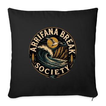 Arrifana Surfing - Sofa pillowcase 17,3'' x 17,3'' (45 x 45 cm) - black - Front