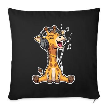 Music Giraffe - Sofa pillowcase 17,3'' x 17,3'' (45 x 45 cm) - black - Front