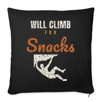 Will Climb For Snacks - Sofa pillowcase 17,3'' x 17,3'' (45 x 45 cm) - black - Front