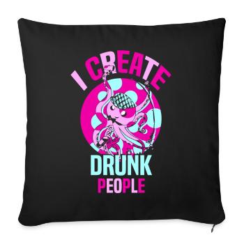Serveur Barman Barchef - Housse de coussin décorative 45 x 45 cm - noir - Devant