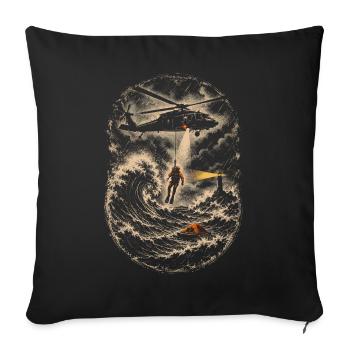 Coast Guard Lifeguard - Sofa pillowcase 17,3'' x 17,3'' (45 x 45 cm) - black - Front