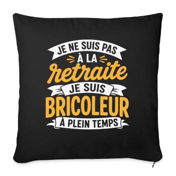 Bricolage Cadeau humour personnalisé - Housse de coussin décorative 45 x 45 cm - noir - Devant