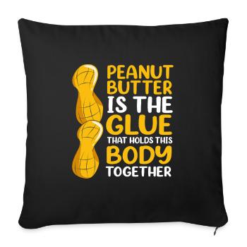 Peanut butter - Sofa pillowcase 17,3'' x 17,3'' (45 x 45 cm) - black - Front