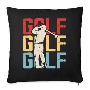 Retro Golf – tee off with passion - Sofa pillowcase 17,3'' x 17,3'' (45 x 45 cm) - black - Front