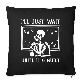 Quiet Time Skeleton Math - Sofa pillowcase 17,3'' x 17,3'' (45 x 45 cm) - black - Front