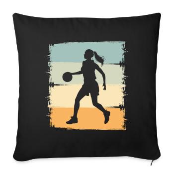 Women's Basketball - Sofa pillowcase 17,3'' x 17,3'' (45 x 45 cm) - black - Front