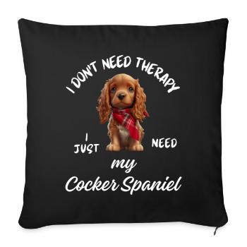 Cocker Spaniel Therapy - Sofa pillowcase 17,3'' x 17,3'' (45 x 45 cm) - black - Front