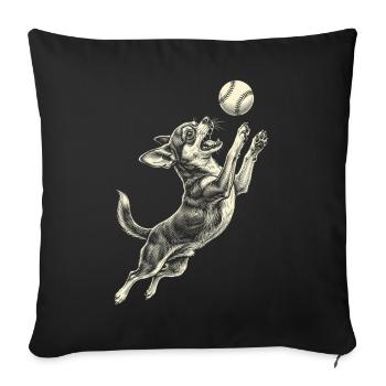 Chihuahua Dog Breed Baseball - Sofa pillowcase 17,3'' x 17,3'' (45 x 45 cm) - black - Front