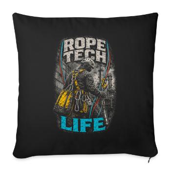 Industrial Climber Height Worker Rope Tech Life - Sofa pillowcase 17,3'' x 17,3'' (45 x 45 cm) - black - Front