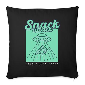 UFO Pizza Snack - Sofa pillowcase 17,3'' x 17,3'' (45 x 45 cm) - black - Front