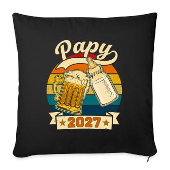 Future Grandpa 2027 Retro Pregnancy Announcement - Sofa pillowcase 17,3'' x 17,3'' (45 x 45 cm) - black - Front