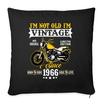 1966 Vintage Vintage Motorcycle Birthday Gift - Sofa pillowcase 17,3'' x 17,3'' (45 x 45 cm) - black - Front