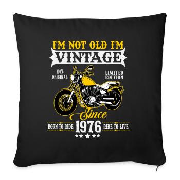 1976 Vintage Vintage Motorcycle Birthday Gift - Sofa pillowcase 17,3'' x 17,3'' (45 x 45 cm) - black - Front