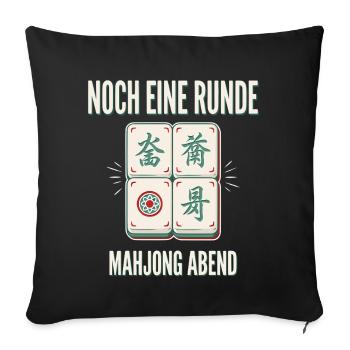 Noch eine Runde Mahjong Abend - Sofakissenbezug 45 x 45 cm - Schwarz - Vorne