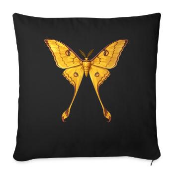 Comet Moth Argema mittrei Anime Style - Sofa pillowcase 17,3'' x 17,3'' (45 x 45 cm) - black - Front