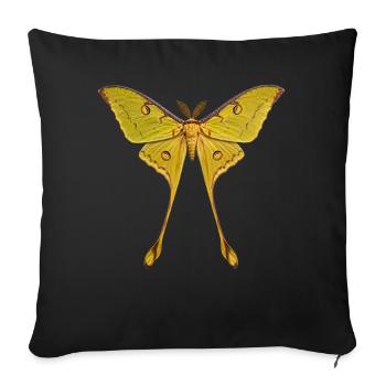 Comet Moth Argema mittrei - Sofa pillowcase 17,3'' x 17,3'' (45 x 45 cm) - black - Front
