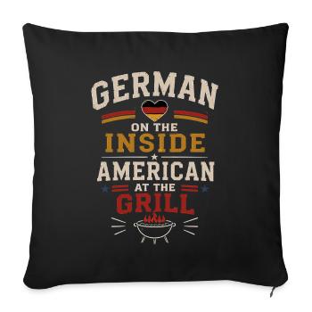 Half German Half American Origin - Sofa pillowcase 17,3'' x 17,3'' (45 x 45 cm) - black - Front