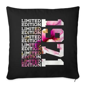 ÉDITION LIMITÉE 1971 - 55 ANS - 55E ANNIVERSAIRE - Housse de coussin décorative 45 x 45 cm - noir - Devant