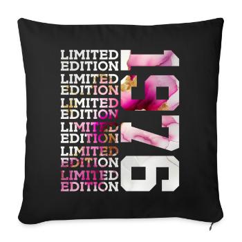 LIMITED EDITION 1976 - 50 YEARS - 50TH BIRTHDAY - Sofa pillowcase 17,3'' x 17,3'' (45 x 45 cm) - black - Front