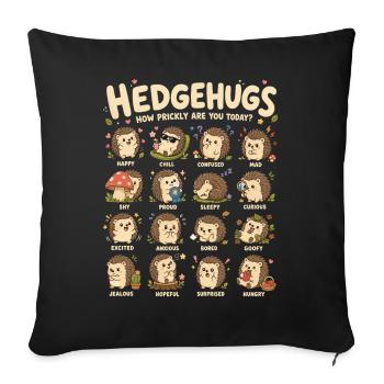  Hedgehugs Niedliche Igel-stimmungstabelle Wie - Sofakissenbezug 45 x 45 cm - Schwarz - Vorne