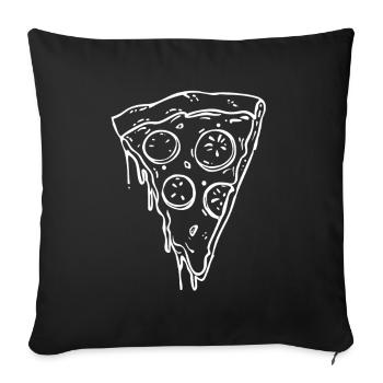 Pizza Slice Line Art - Sofa pillowcase 17,3'' x 17,3'' (45 x 45 cm) - black - Front