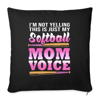 Maman de softball Maman de softball - Housse de coussin décorative 45 x 45 cm - noir - Devant