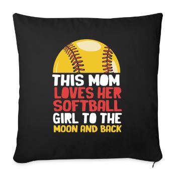 Maman de softball Maman de softball - Housse de coussin décorative 45 x 45 cm - noir - Devant