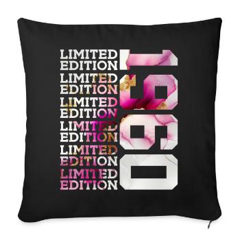 LIMITED EDITION 1960 - 66 YEARS - 66TH BIRTHDAY - Sofa pillowcase 17,3'' x 17,3'' (45 x 45 cm) - black - Front