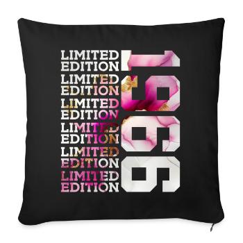 LIMITED EDITION 1966 - 60 YEARS - 60TH BIRTHDAY - Sofa pillowcase 17,3'' x 17,3'' (45 x 45 cm) - black - Front
